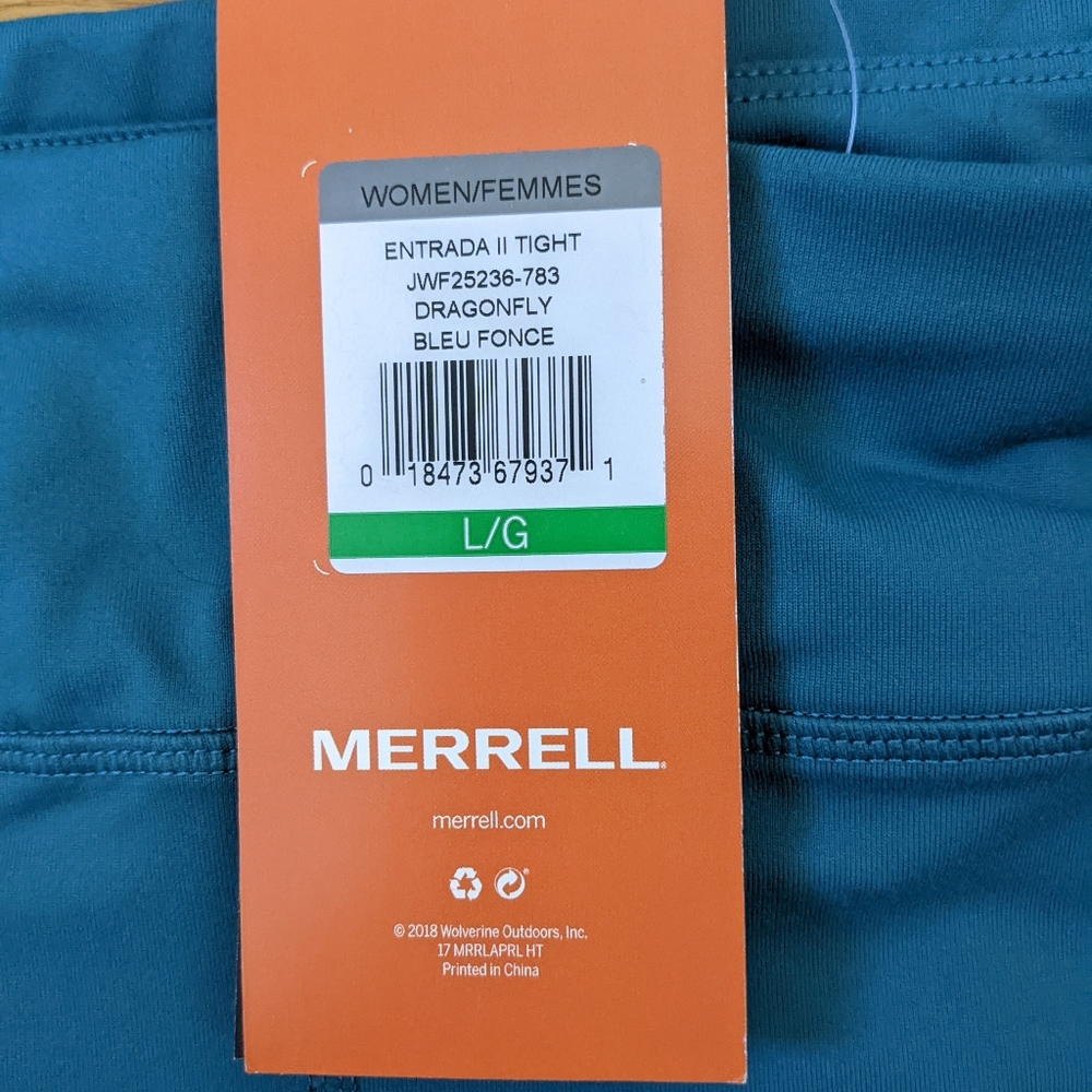 Merrell Entrada Dragonfly Blue Ankle Tights Women's Size Large NWT - Picture 2 of 4